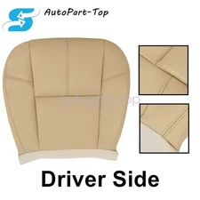 Driver Side Bottom Replacement Leather Seat Cover Tan For 2007-2004 GMC Sierra