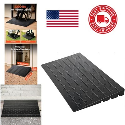 Portable Rubber Ramp 4 Inch High Heavy Duty Design for Driveways and Doorways