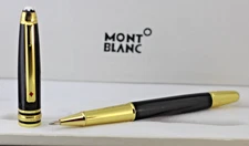 #Montblanc Meisterstuck Star Walker Ballpoint Pen In Blue Ink & Black+Gold Body.