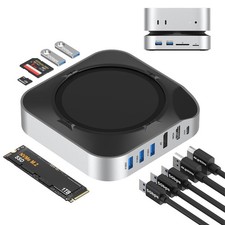 Mac mini M4 Dock with NVMe SSD Enclosure, Docking Station Dual Monitor for Ma...