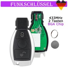 2 Tasten Funk Schl&uuml;ssel Chrom f&uuml;r Mercedes Benz W169 W245 W203 W204 W205 W210