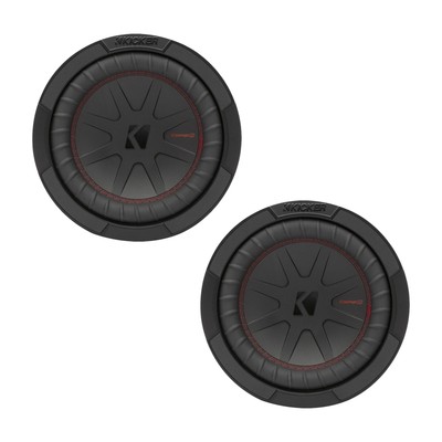 Kicker 48CWR82 CompR 8'' 600 Watt Max Power 2 Ohm DVC Car Audio Subwoofer (QTY 2)