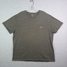 Polo Ralph Lauren V Neck T Shirt Brown Heather Size XL 100 Cotton