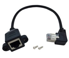 Qaoquda CAT6 Ethernet Extension Cable, RJ45 Cat 6 Network Male 10 inch, Right