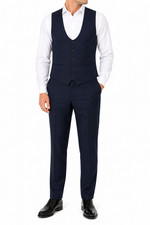 SUITSUPPLY U-Neck Tux SASB Men Suit UK40R UK42S Navy Wool Single Breasted 2in1