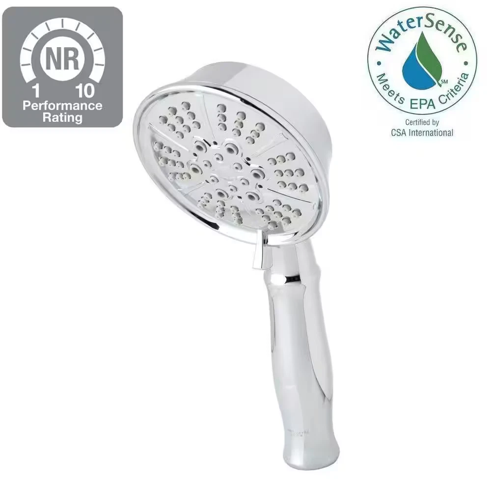 5-Spray Wall Mounted 4.5 In. High Pressure Handheld Shower Head 1.75 GPM with Ea