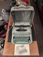 1962 Hermes 3000 Typewriter Petit Pica Font w Case & Manual  thumbnail