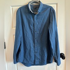 Michael Kors Men  s Classic Fit Button Down Dress shirt-Medium