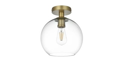 Living District LD2210BR Baxter 1 Light 10 inch Brass Flush Mount Ceiling Light