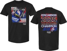 NEW 2025 KYLE LARSON NASCAR SERIES CHAMPIONSHIP CAR BLACK SS TEE SHIRT L6412