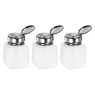 3pcs Solvent Alcohol Dispensers 120ml Push Down Liquid Dispenser Pump White