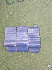 Vintage terracotta plant pot feet x 3 blue