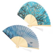 2Pcs Dancing Props Bamboo Hand-Held Fans For Tea Parties Excellent