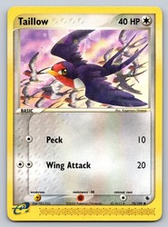Taillow 72/109 EX Ruby & Sapphire Common Pokemon Card