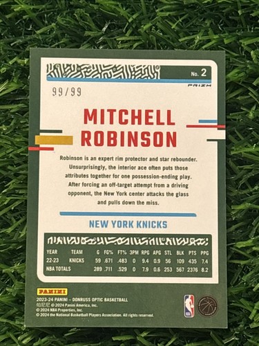 2023-24 Panini Donruss Optic Red Prizm 99/99 Mitchell Robinson #2 Last Print - Picture 2 of 2