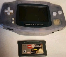 NINTENDO Game Boy Advance AGB-001 Glacier Clear Handheld GBA Lego Bionicle WORKS