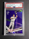 2017 Topps Chrome Aaron Judge #169 Catching-Purple Refractor /299 PSA 9