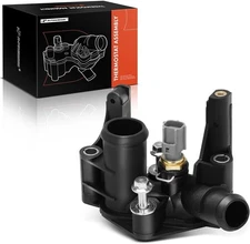 Rear Engine Coolant Thermostat Housing Assembly with Sensor & Seal, Compatible