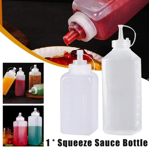 2 Pièces Bouteille Sauce 1000ml Pipette Cuisine Plastique Flacon Sauce
