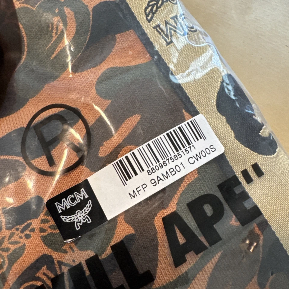 Pantalones deportivos camuflados A Bathing Ape BAPE x MCM marrón calce ajustado para hombre talla S lanzamiento en Japón Foto 2 de 4