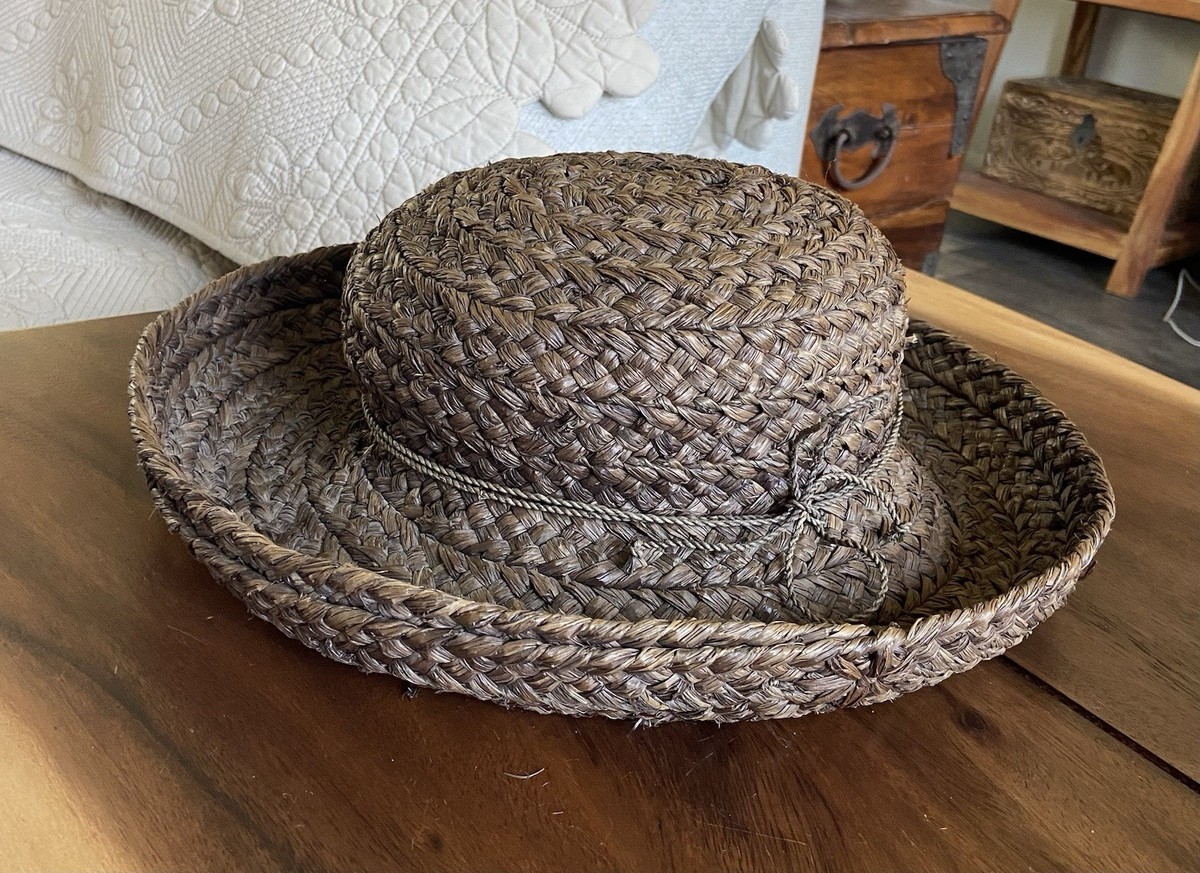 Helen Kaminsky brown raffia hat one size handmade in Madagascar Provence 12 Raffia Straw Sun Hat – Village Hat Shop main image 3