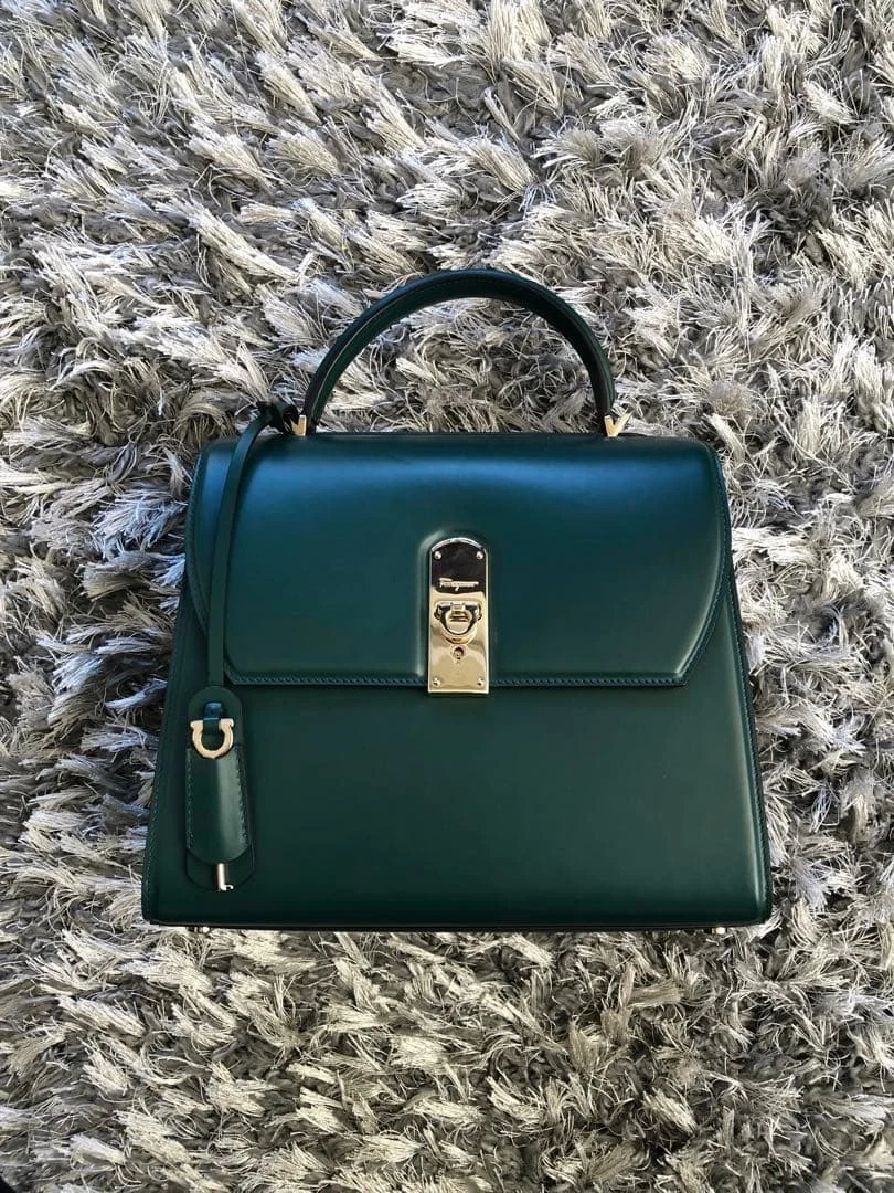 Salvatore Ferragamo Leather Exterior Green Bags & Handbags for