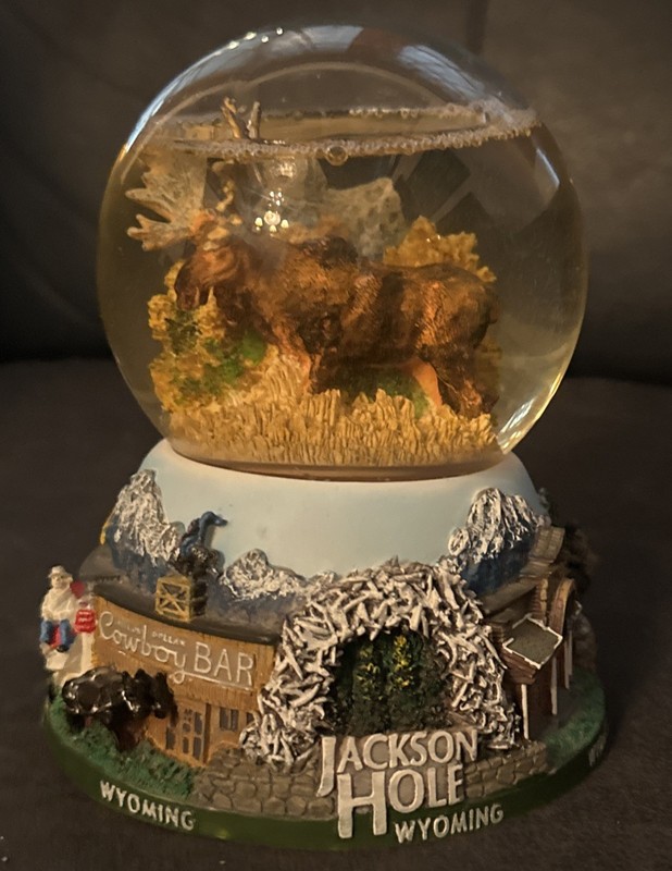 Jackson Hole Wyoming Snow Globe with Moose - RARE - Six Inches