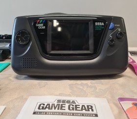Sega Game Gear Handheld Console - Black with Case & 2 Games 