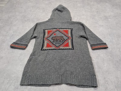 Hollister Strickjacke Damen M L 100% Wolle Aztekenbär Strick groß geräumig Southwestern