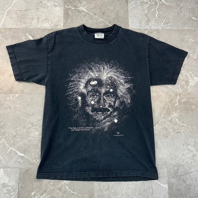 90s Vintage Albert Einstein Graphic Tee Mens Medium Science Universe Shirt