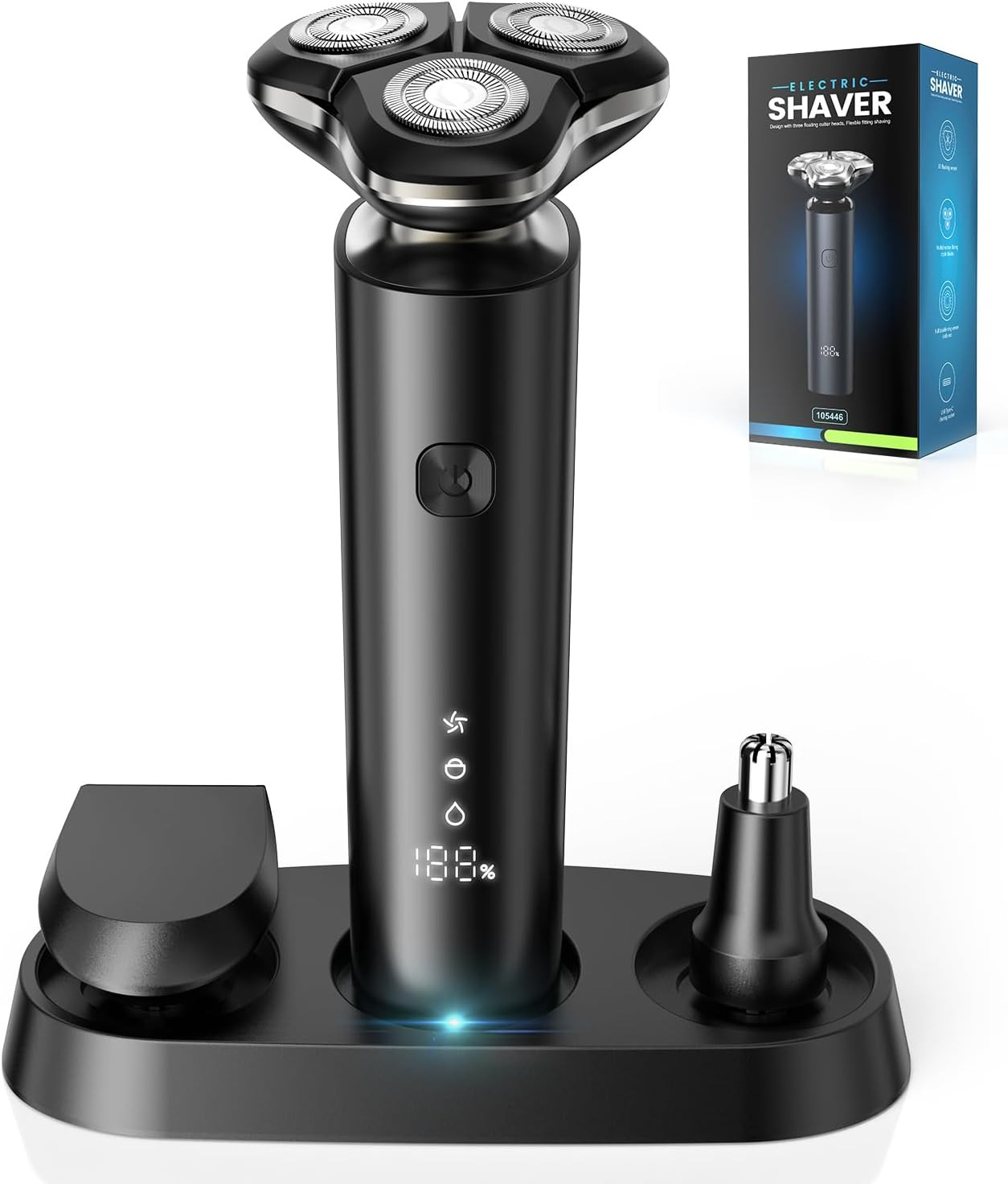 Rasoio Elettrico 3D Economico e Potente | Tagliacapelli con Dock Inclusa