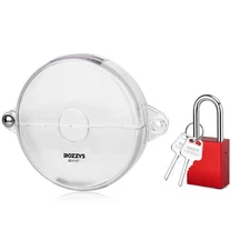 Translucent Gate Valve Lockout Tagout Locks Cover with Aluminum Padlock,Durab...
