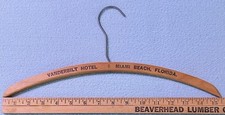 Antique Wooden Hanger Long Neck Curved Wood 1920  s Vanderbilt Hotel Miami Beach