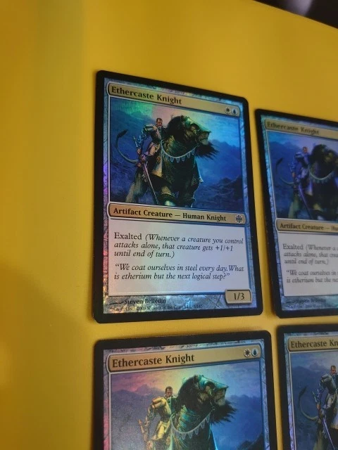 Ethercaste Knight Playset Human Alara Reborn. Magic the Gathering FOIL 4 Card. - Image 4 of 4