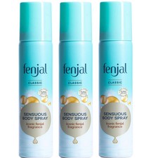 Fenjal Classic Sensuous Body Spray  3 x 75ml - New