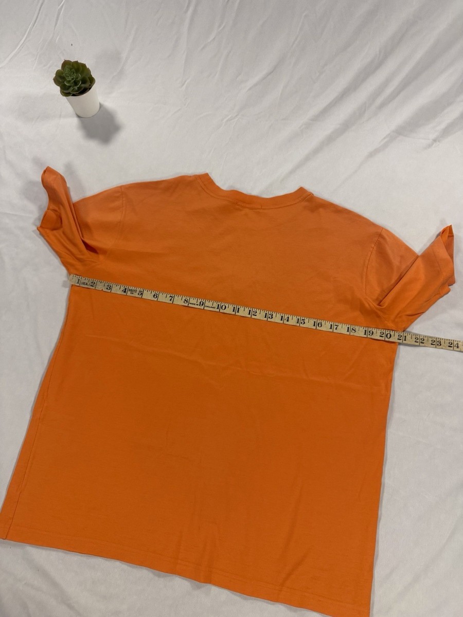 VTG Hermes 80s Embroidered Big Logo T-Shirt Vintage Orange Tee