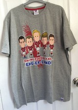 Tiny Idols Mens England Football T Shirt XL Grey 44-46” Chest Great Condition