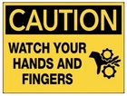 Caution Watch Your Hands and Fingers Safety Sign Sticker Decal Label D7314