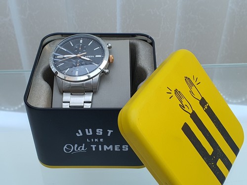 New FOSSIL Mens Watch Grey silver Luminous Chronograph RRP£189 Gift for Him(F9 - Picture 22 of 22