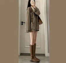 One Size Chic Loose Cute Sweater Japan Style Vintage Bow Tie Outerwear For Women