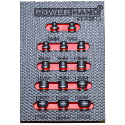 3/8 Zoll Antrieb Low Profile Schlagschrauber Steckschlüsselsatz 6-19 mm Powerhand in Schaumstofftablett