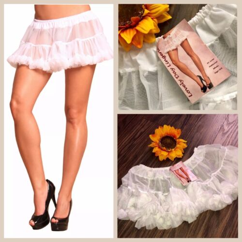 💕LOVELY DAY LINGERIE💕Sexy WHITE Ruffle PETTICOAT Bridal Intimate  | ONE SIZE | - 第 1/5 張圖片