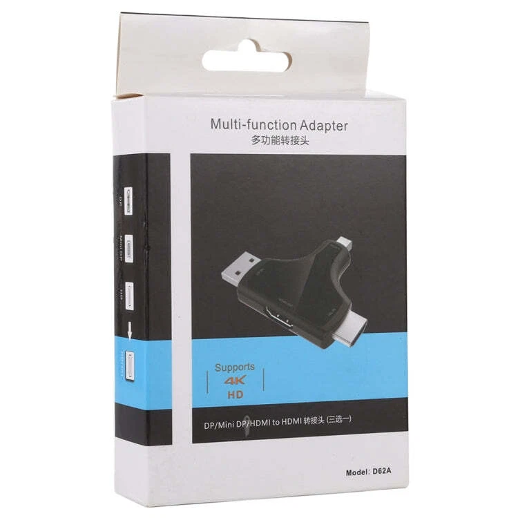 D62A DisplayPort + Mini DP + HDMI Male to HDMI Female 3 in 1 Adapter, D62A - Image 4 of 4