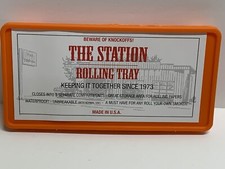 THE STATION ROLLING TRAY - ORANGE - MADE IN USA - STORAGE BOX - 3 Compartments