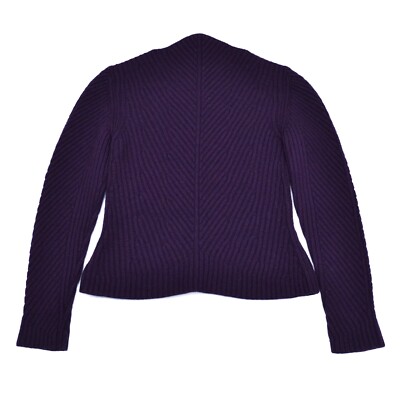 Mugler Designer 100% Wool Purple Cable Knit Sweater Size fact S Made in Italy.