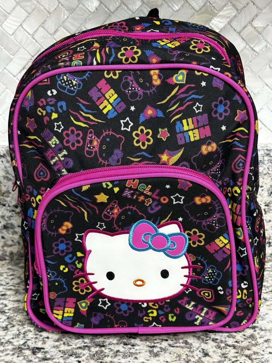 NEW Hello Kitty by Sanrio Black/Pink Backpack 12” X 10” Zip