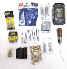 GENERAL TOOLS GROMMET TOOL KIT LOT, GROMMETS AND HOLE PUNCHES, PUNCH HEADS