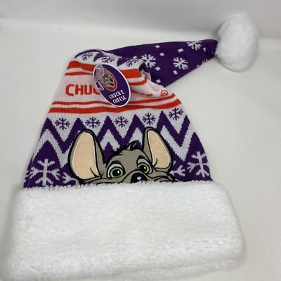 Chuck E Cheese Hat Santa Claus Christmas Holiday 2023