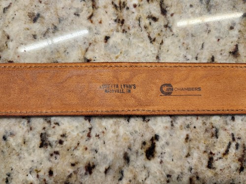 Chambers Men's Genuine Leather Belt Hand Finished Size 34 Comanche USA Western - Picture 5 of 6