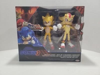 2024 Sonic The Hedgehog 3 Jakks 5'' Light Up 2 Pack SUPER SHADOW/SONIC  EXCLUSIVE